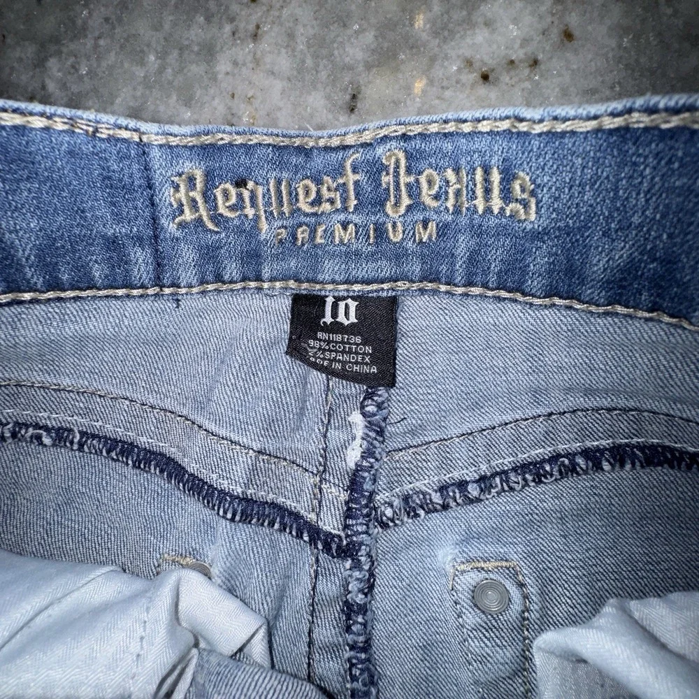 Request Jeans Youth Sz 10 Straight Denim Faded Distressed Western 26x25